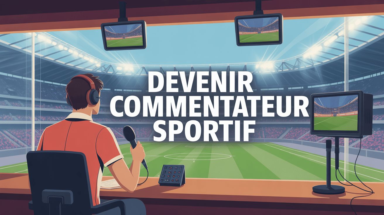 comment devenir commentateur sportif illustration cabine micro stade