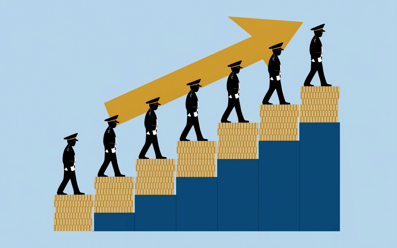 Graphique évolution du salaire GIGN