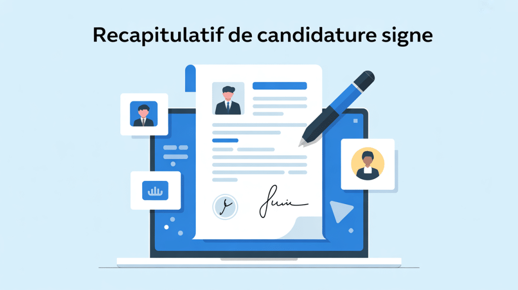 Récapitulatif de votre candidature signé sur écran avec signature électronique
