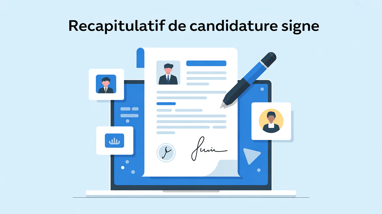 Récapitulatif de votre candidature signé sur écran avec signature électronique