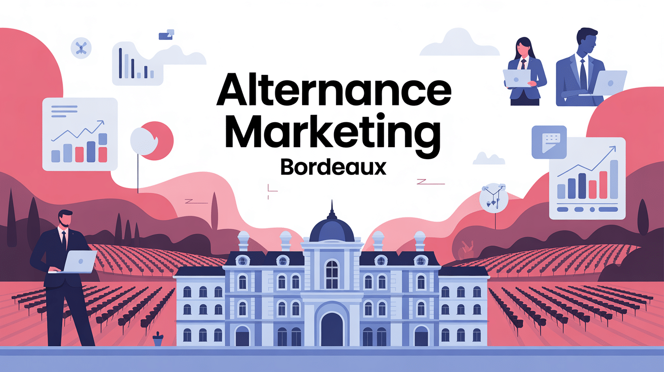 Illustration alternance marketing Bordeaux Nexa ville digitale