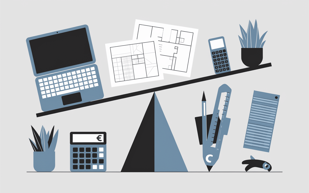 Facteurs architecte d'intérieur salaire équilibre éléments pros