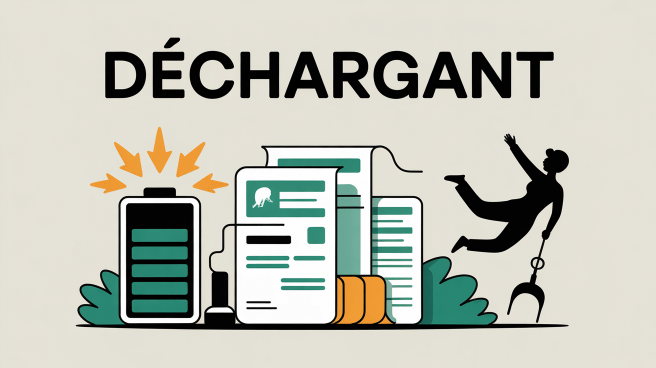 image déchargeant batterie documents silhouette