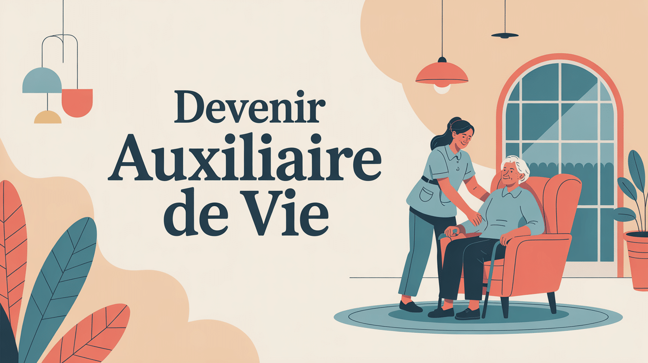 Devenir auxiliaire de vie aide personne âgée illustration