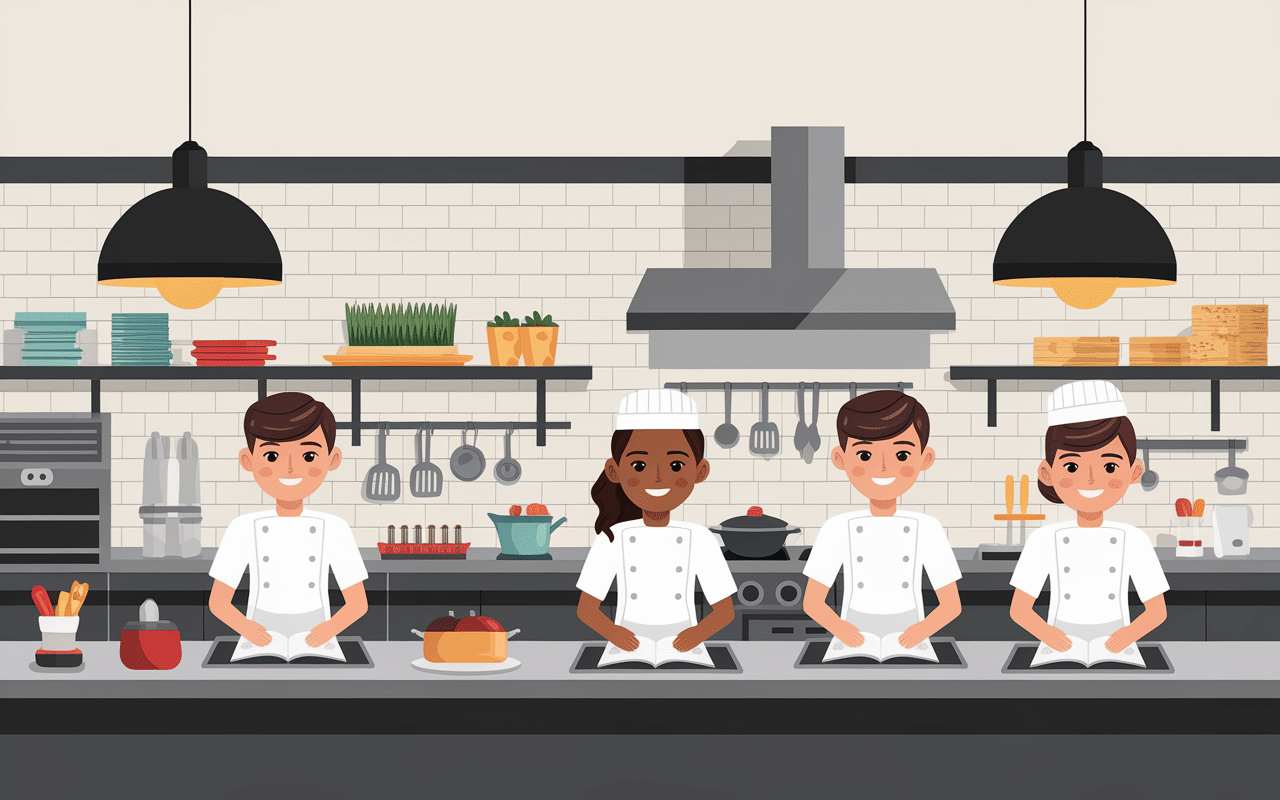 Ecole Ducasse campus cuisine étudiants en uniformes