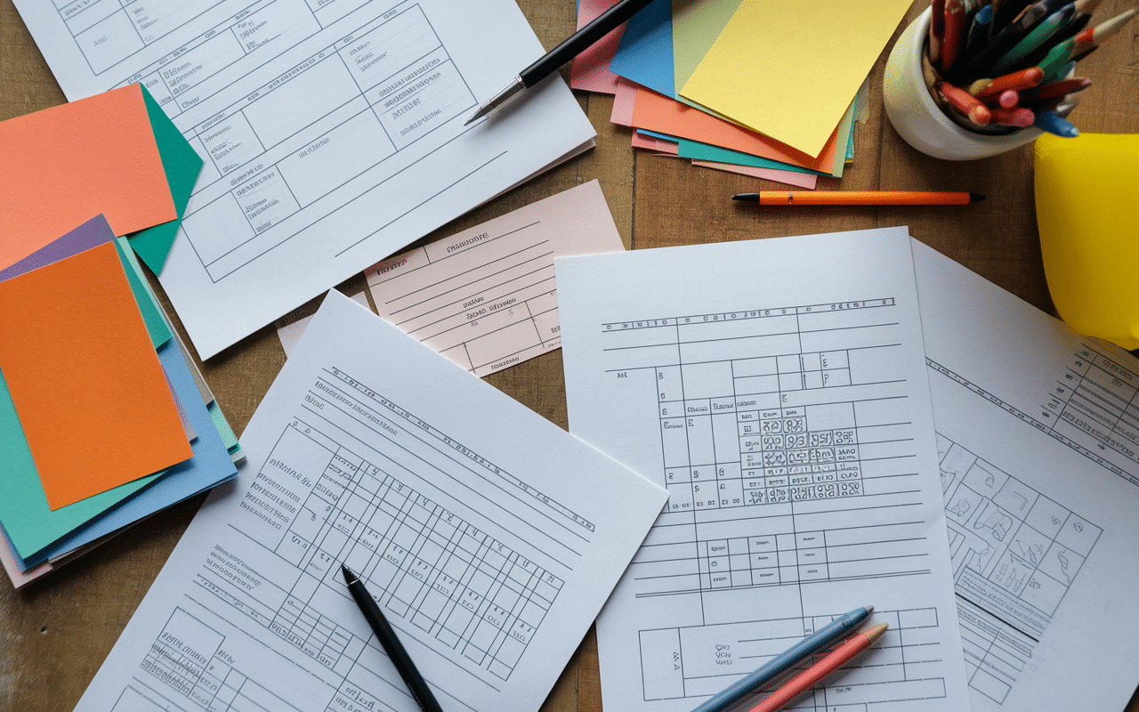 Exemple de dossier 7 parties CIP sections sous forme de feuilles et notes