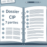 Exemple de dossier 7 parties CIP ouvert avec sections numérotées