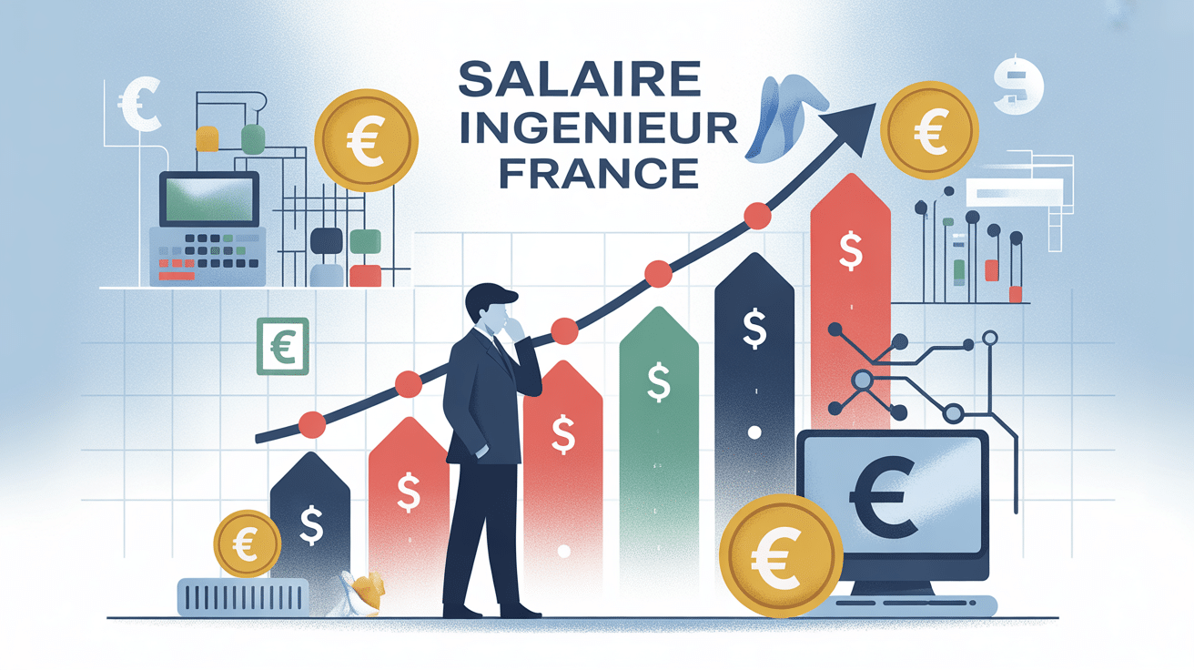 illustration ingénieur salaire graphique euro france