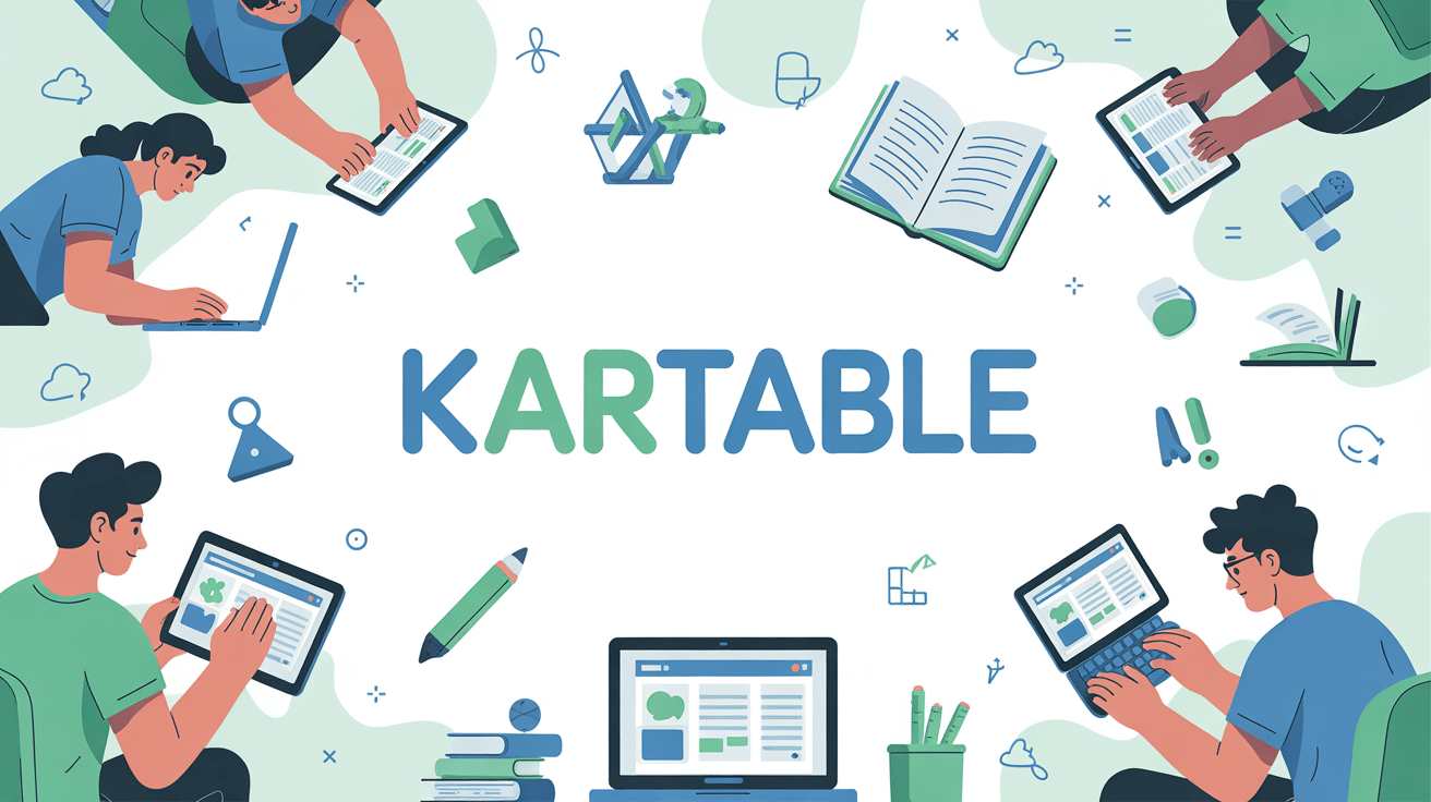 illustration kartable etudiants education numerique
