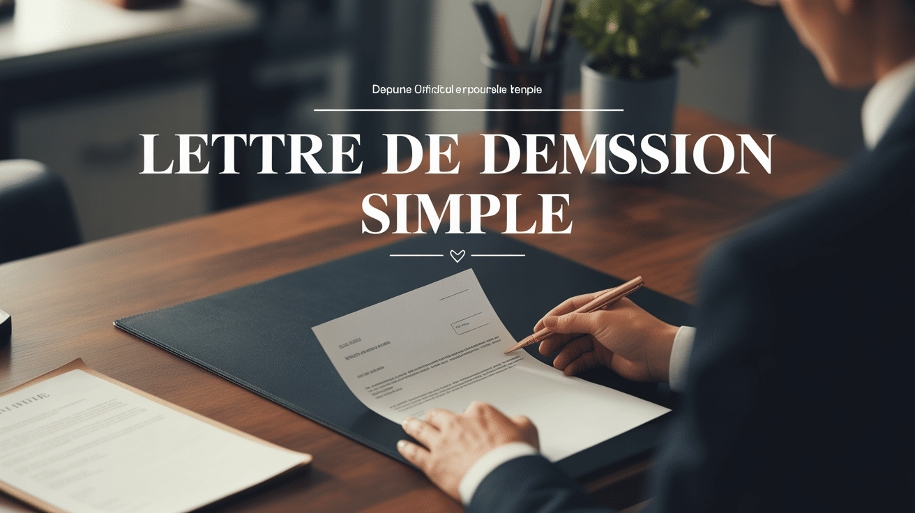 illustration modèle de lettre de démission simple dépôt bureau