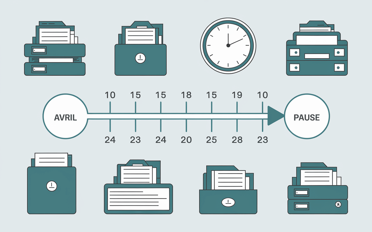 Pas d'actualisation mensuelle nécessaire en avril infographie période pause