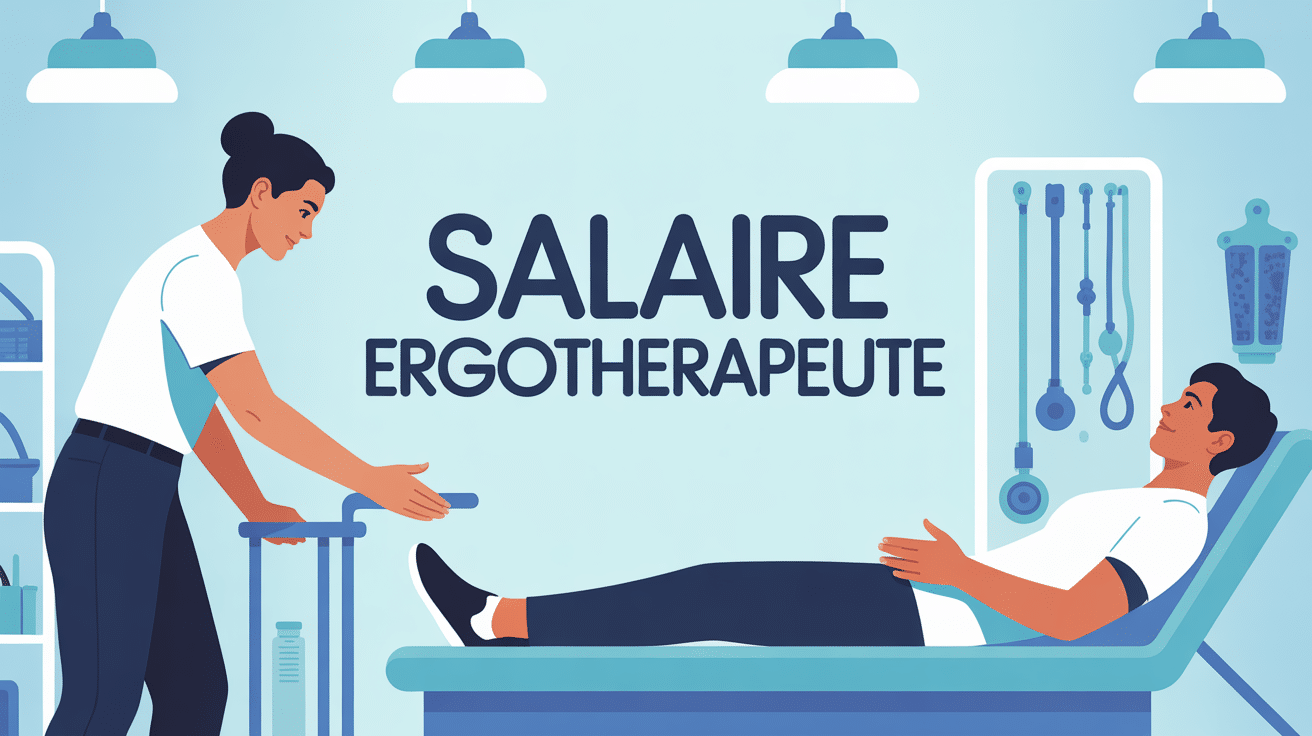 Illustration moderne du salaire d'ergothérapeute en salle de rééducation