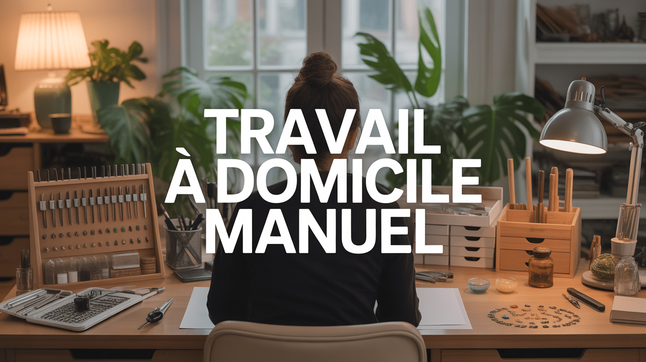 Personne assemble bijoux travail à domicile manuel