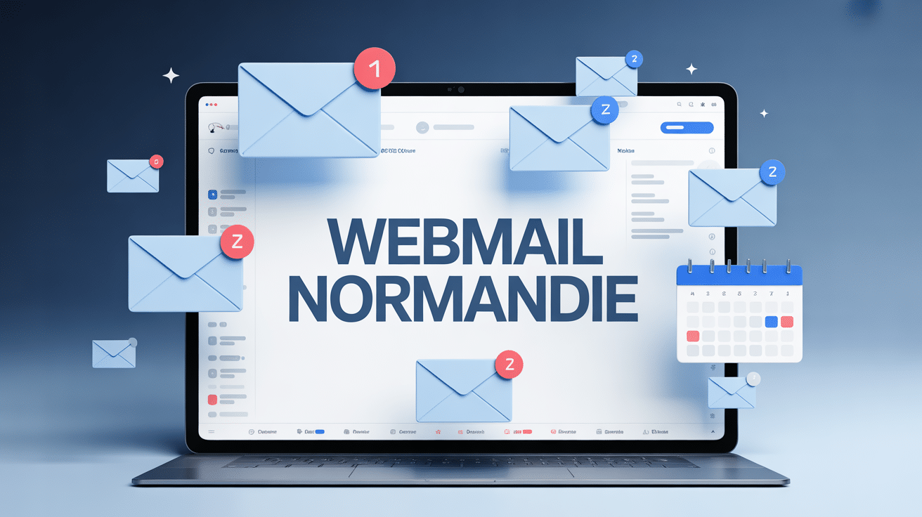 interface webmail normandie sur écran ordinateur