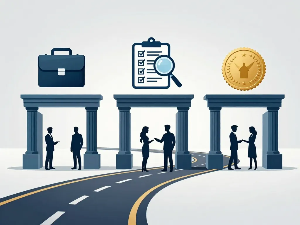 Métaphore du stage, de l’examen et de l’inscription pour devenir commissaire aux comptes