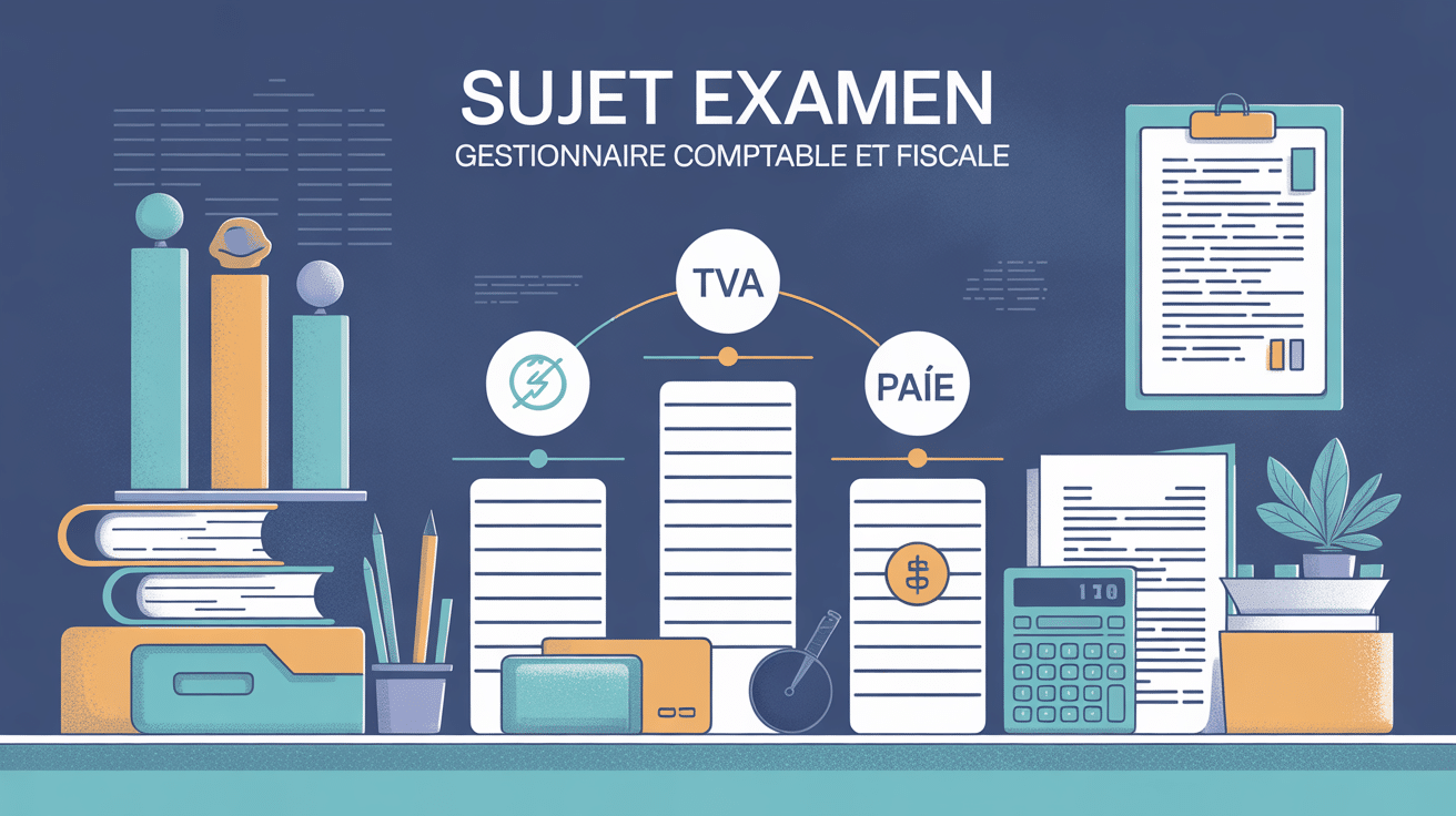 Sujet examen titre professionnel gestionnaire comptable et fiscal, illustration du dossier et blocs