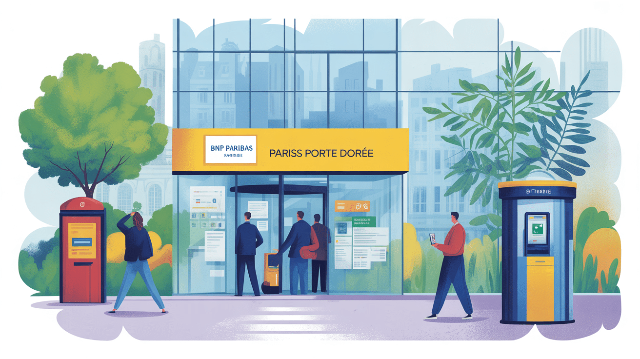 illustration agence bnp paribas - paris porte doree 12e moderne