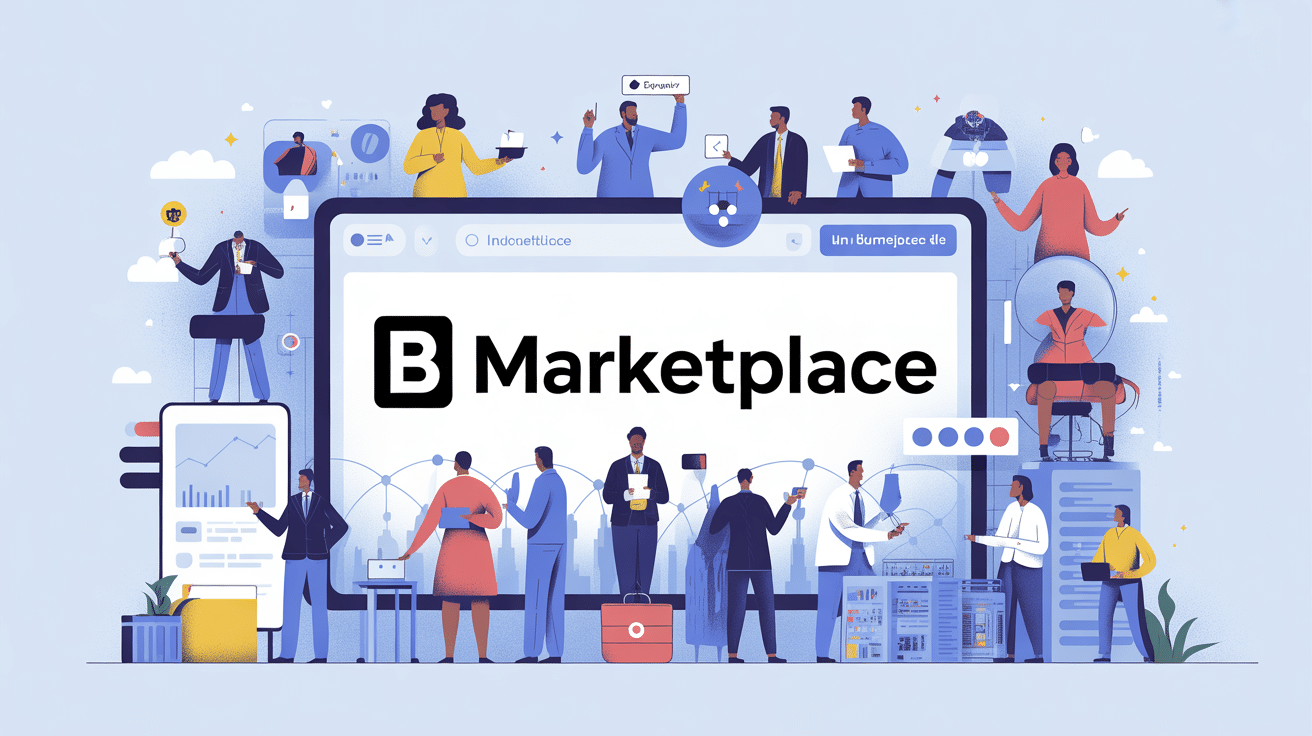 illustration b marketplace concept plateforme b2b