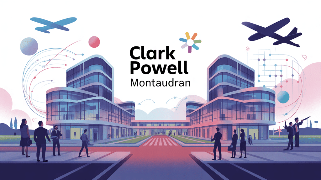 Illustration Clark Powell Montaudran pôle entreprises Toulouse