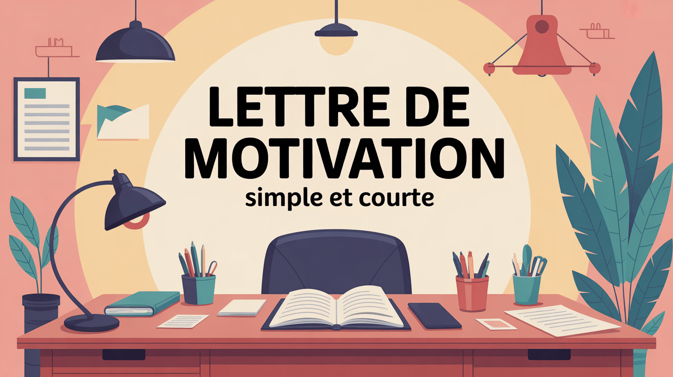 Lettre de motivation simple et courte bureau stylisé moderne