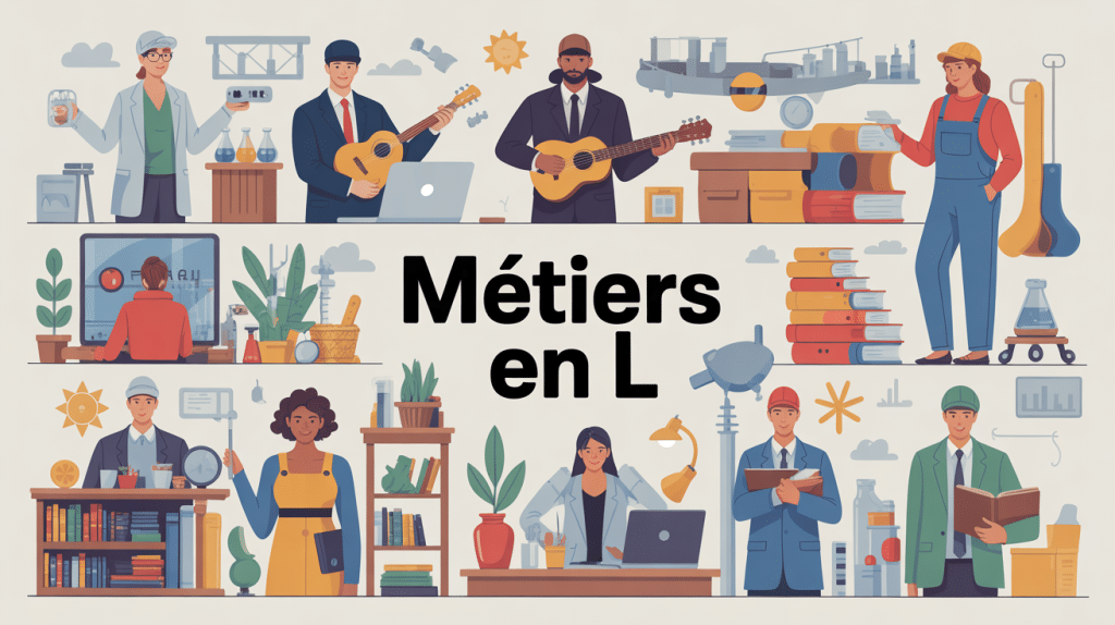 illustration panorama metier en l