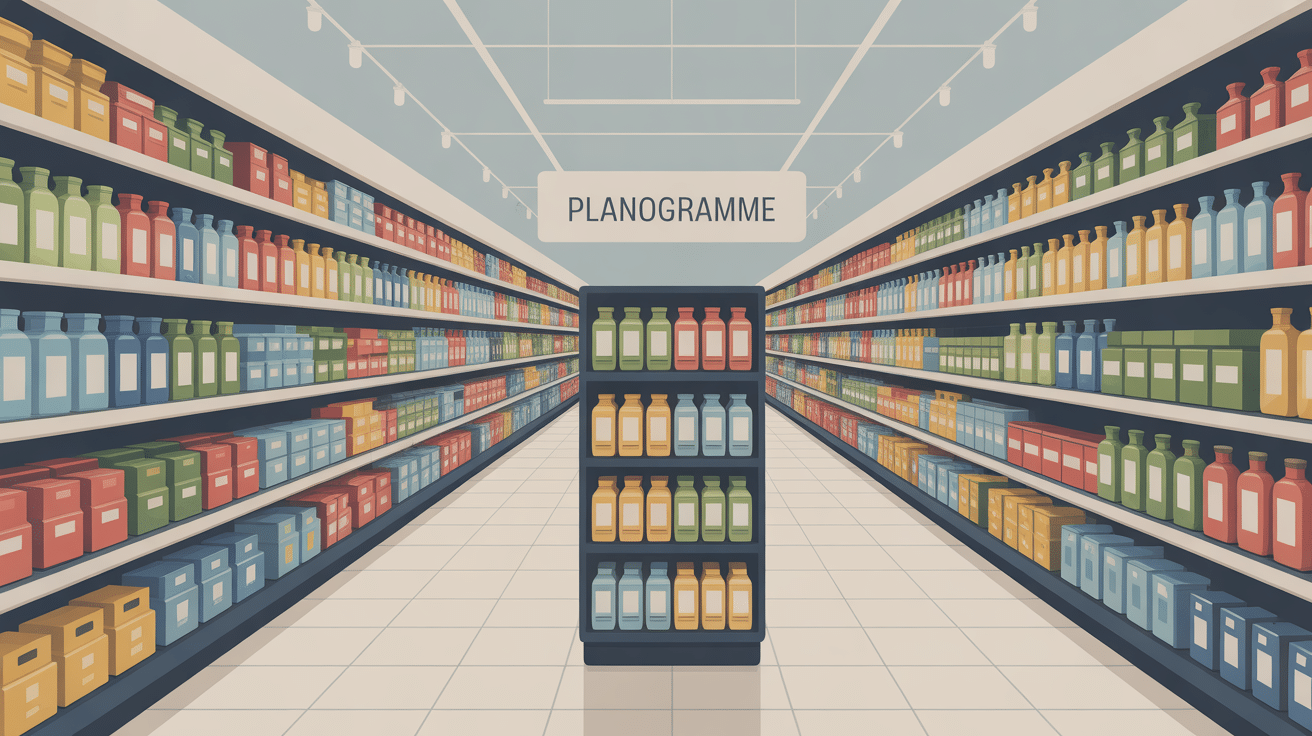 planogramme visuel rayon magasin parfaitement organisé