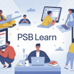 psb learn illustration étudiants environnement digital