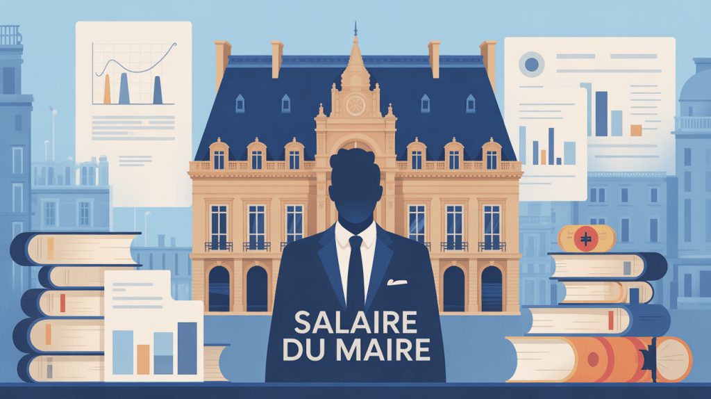 illustration salaire maire France 2026 devant hôtel de ville