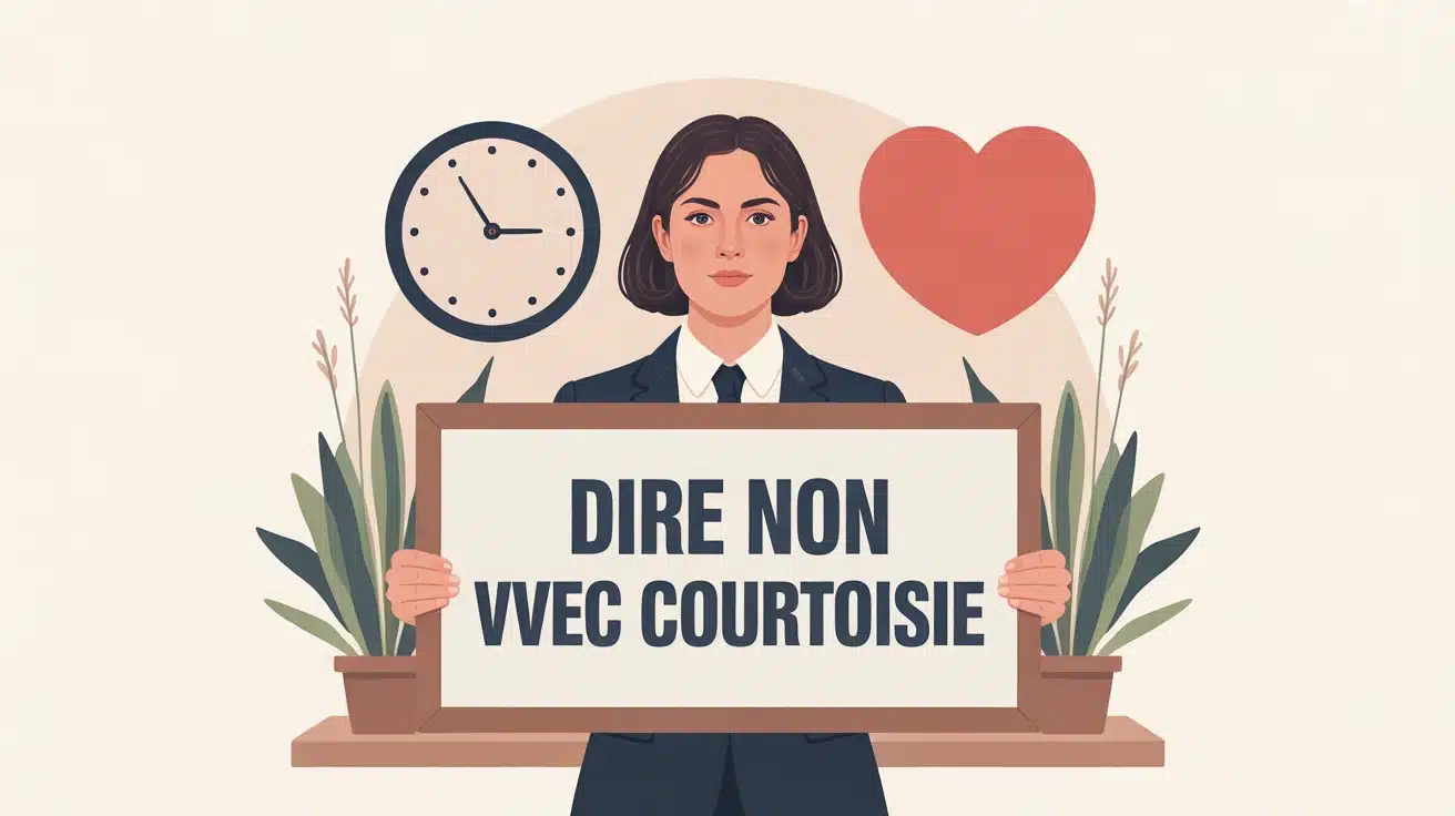 personne calme tenant panneau dire non avec courtoisie