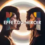 Illustration effet du miroir deux silhouettes face à face reflet intérieur