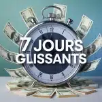 Illustration vectorielle 7 jours glissants avec horloge et carte bancaire