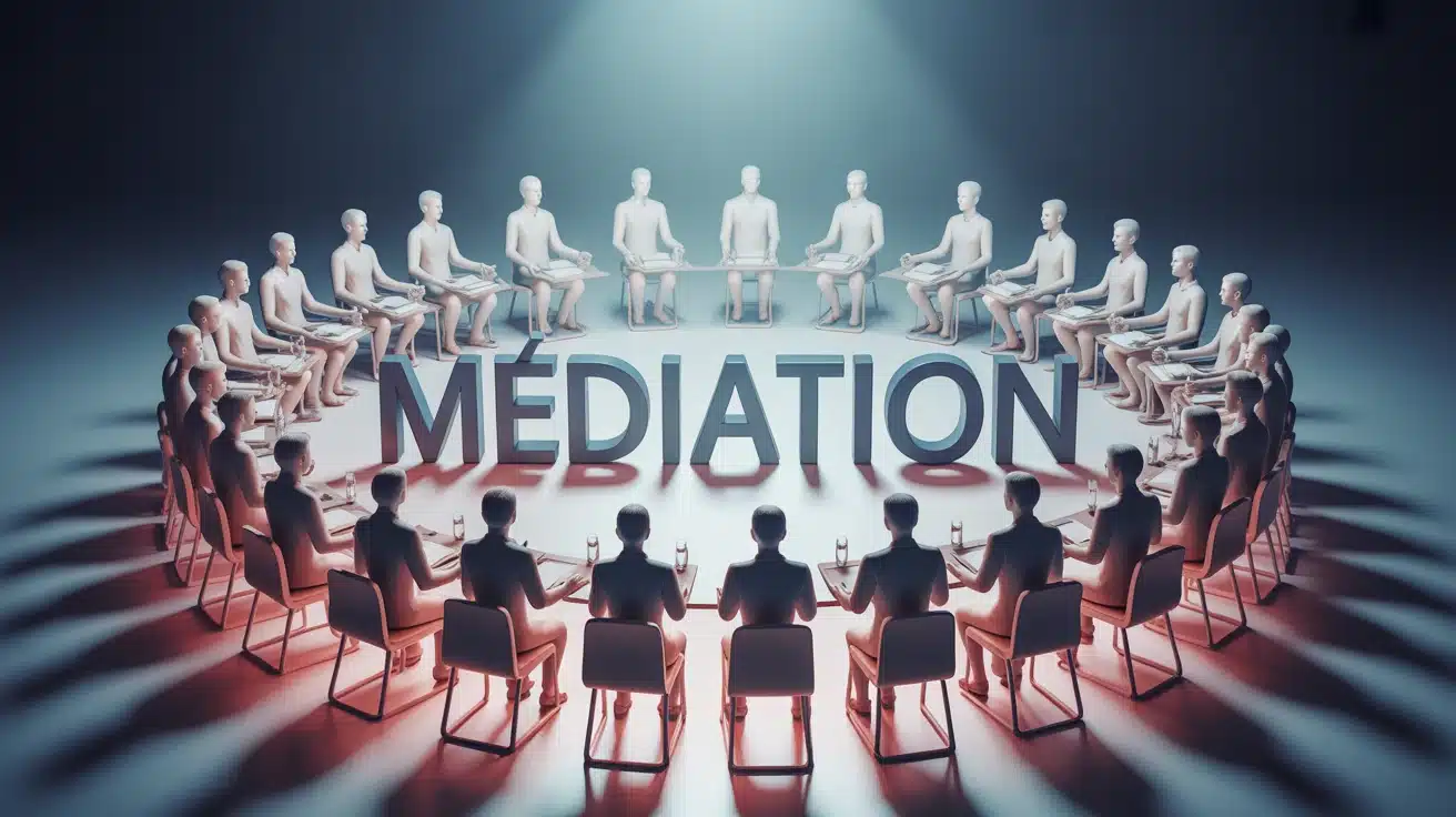 illustration médiation cercle personnes dialogue écoute