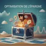 coffre fort ouvert avec symboles argent or actions optimisation de l épargne