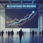 blockchain bourse graphique lumineux