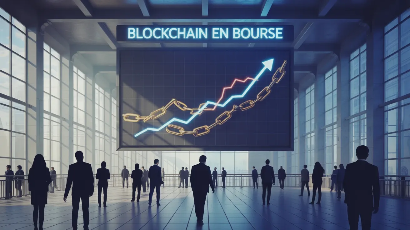 blockchain bourse graphique lumineux