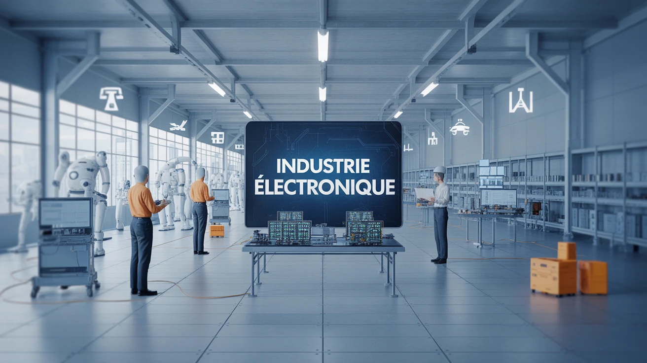 Entreprise electronique usine robots techniciens production