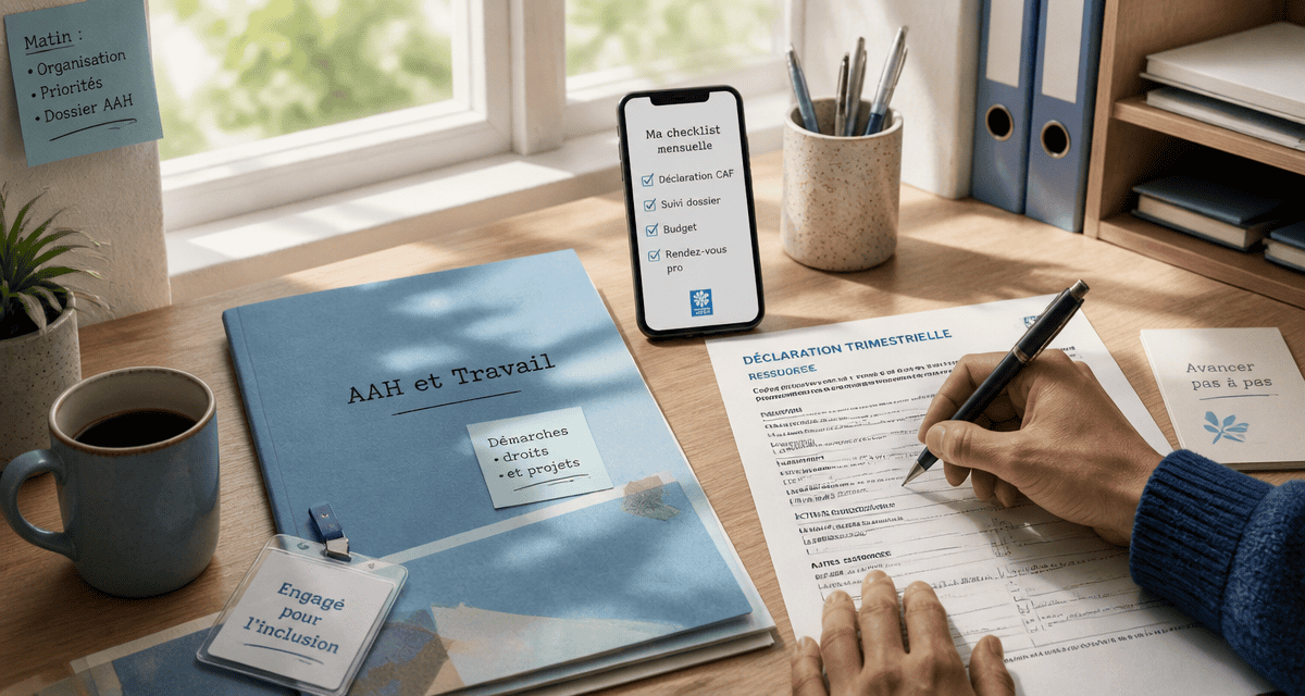 aah et travail dossier administratif sur bureau