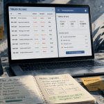 bureau de testeur logiciel avec application en test