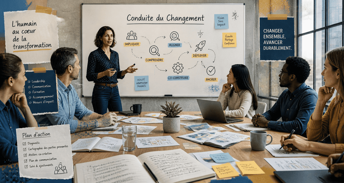 change in manager présentant stratégie conduite changement