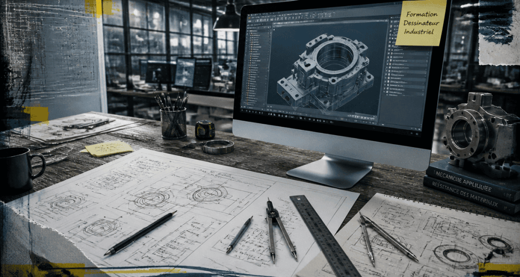 formation dessinateur industriel bureau plans techniques 3D
