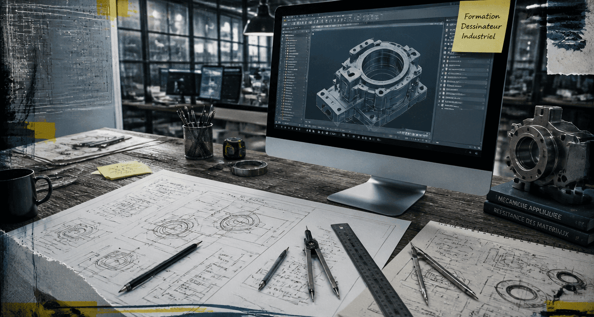 formation dessinateur industriel bureau plans techniques 3D