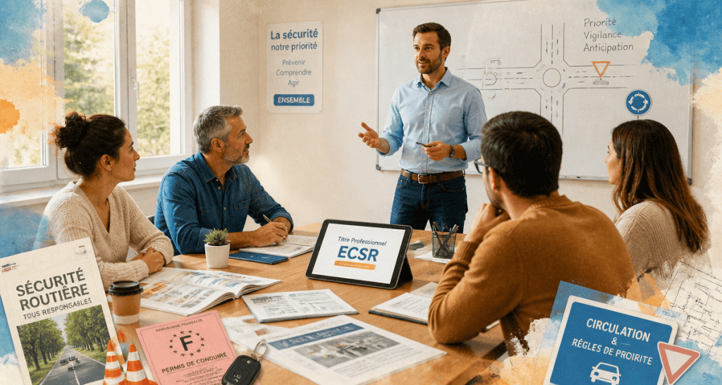 formation moniteur auto ecole groupe en salle