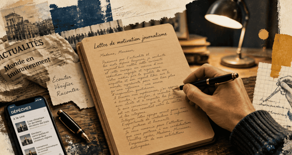 Lettre de motivation école de journalisme écrite à la main