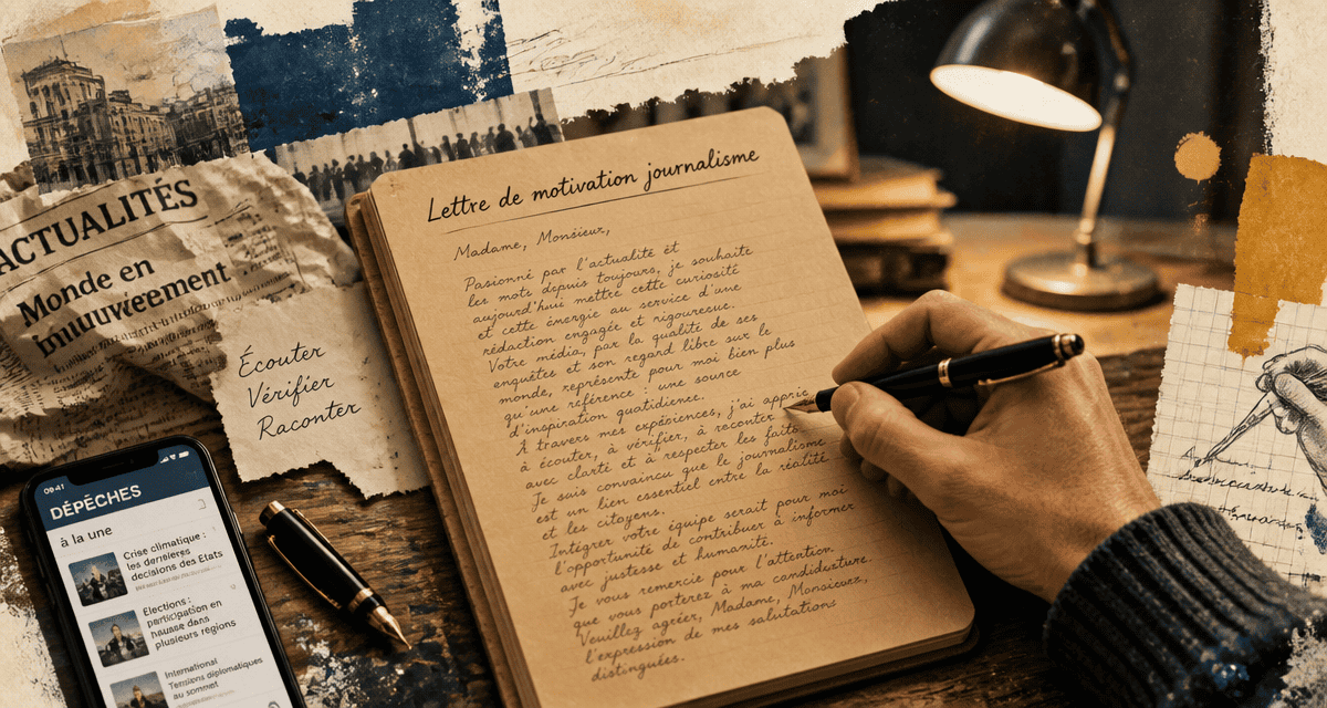 Lettre de motivation école de journalisme écrite à la main