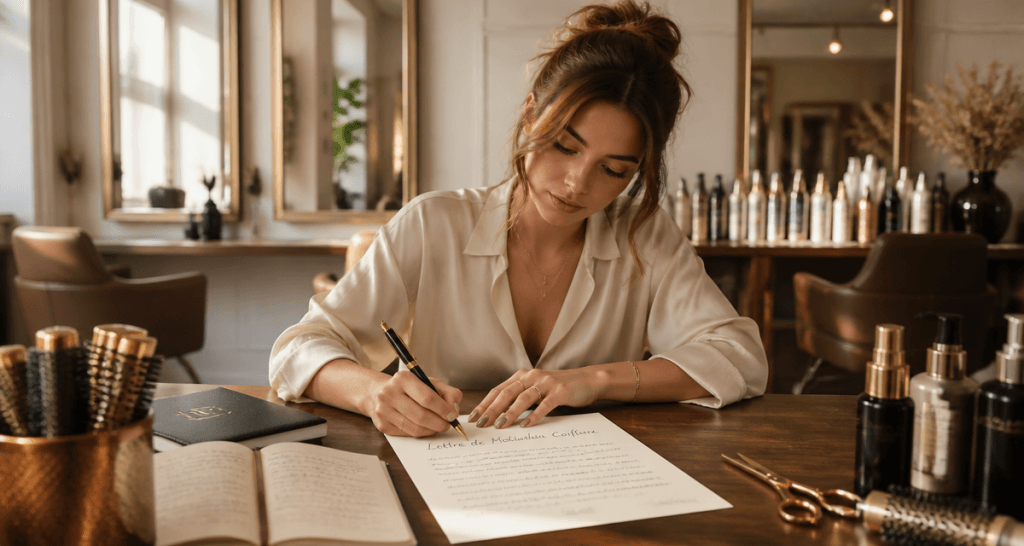 Lettre de motivation en coiffure écrite dans un salon