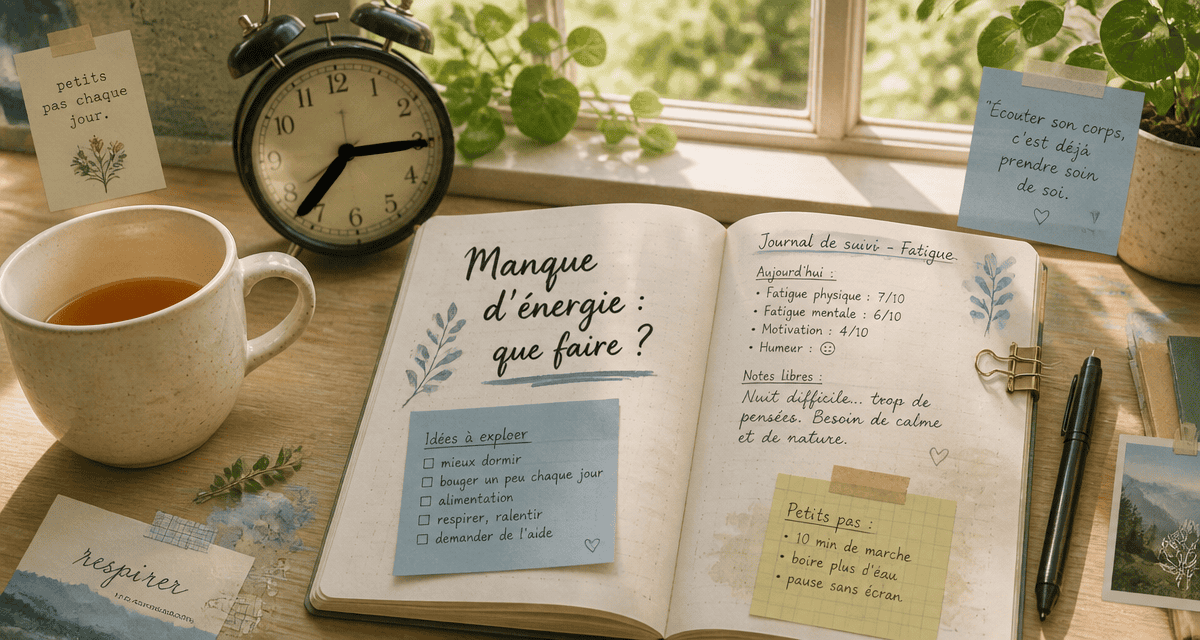 manque d energie que faire journal de suivi et réveil