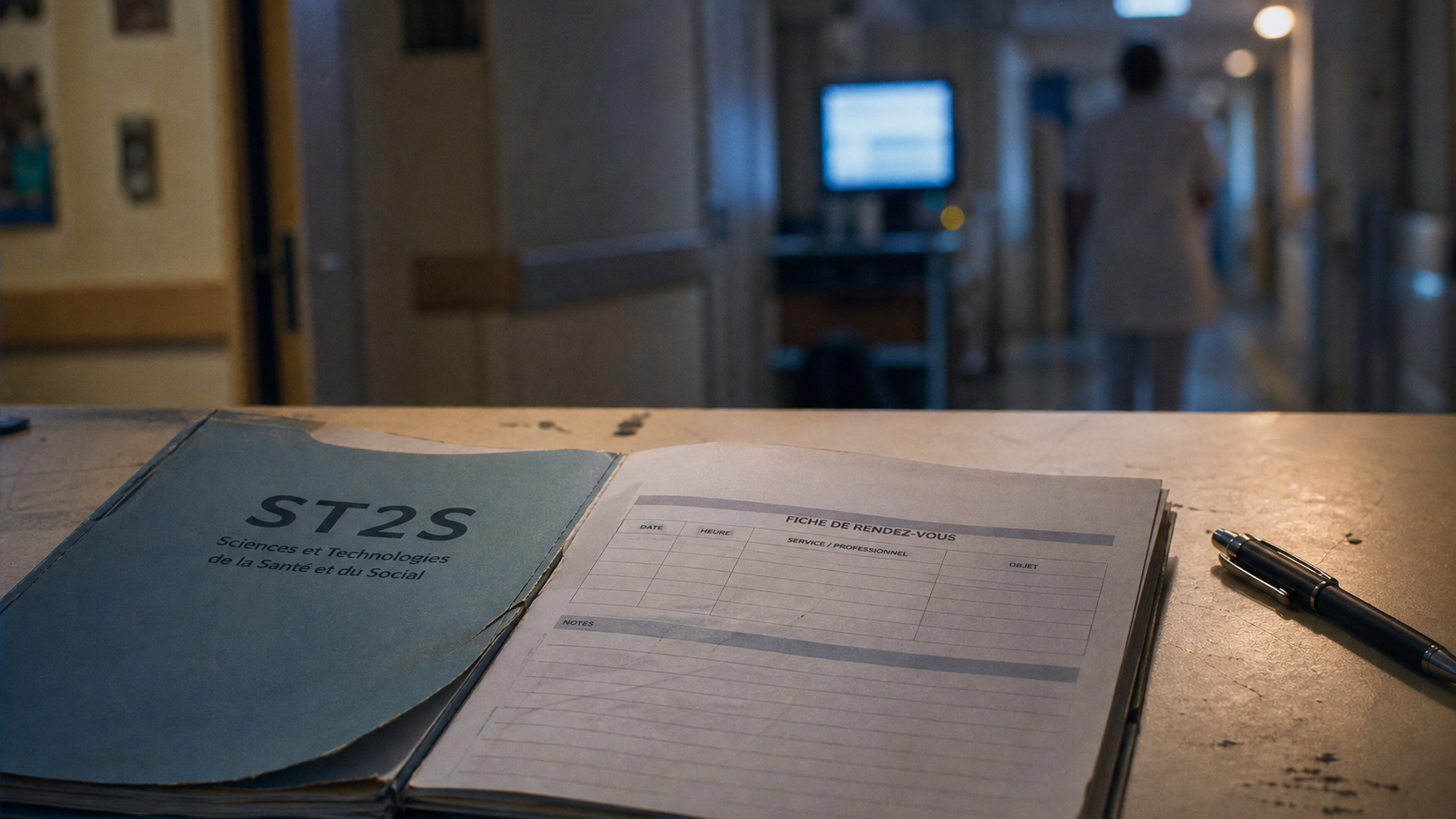 st2s métier : dossier de soins en hôpital, vue couloir