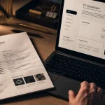 CV dynamique sur bureau, mise en page claire