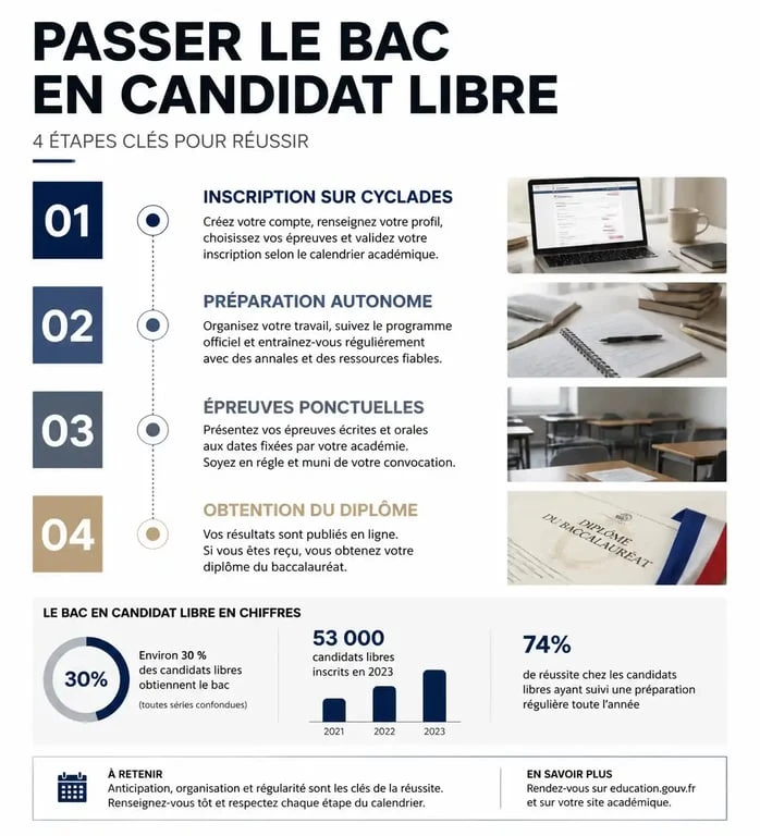 Étapes pour passer son bac en candidat libre : inscription, préparation et épreuves