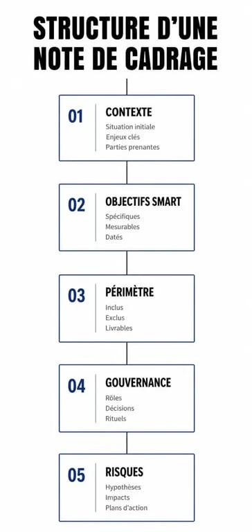 Structure type d'une note de cadrage de projet pour une gestion efficace